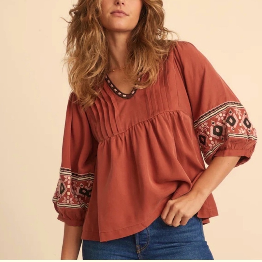 Marine Layer Boho Embroidered Blouse - image 1